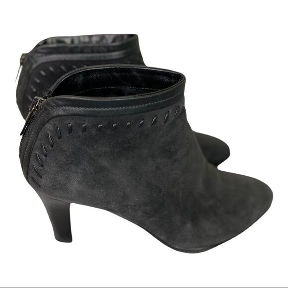 #139 AQUATALIA RILEY charcoal heeled ankle boots - Picture 3 of 9